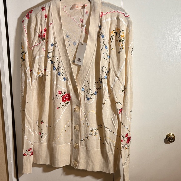 Tory Burch Simone Cardigan Afternoon Tea size XL - Picture 1 of 10
